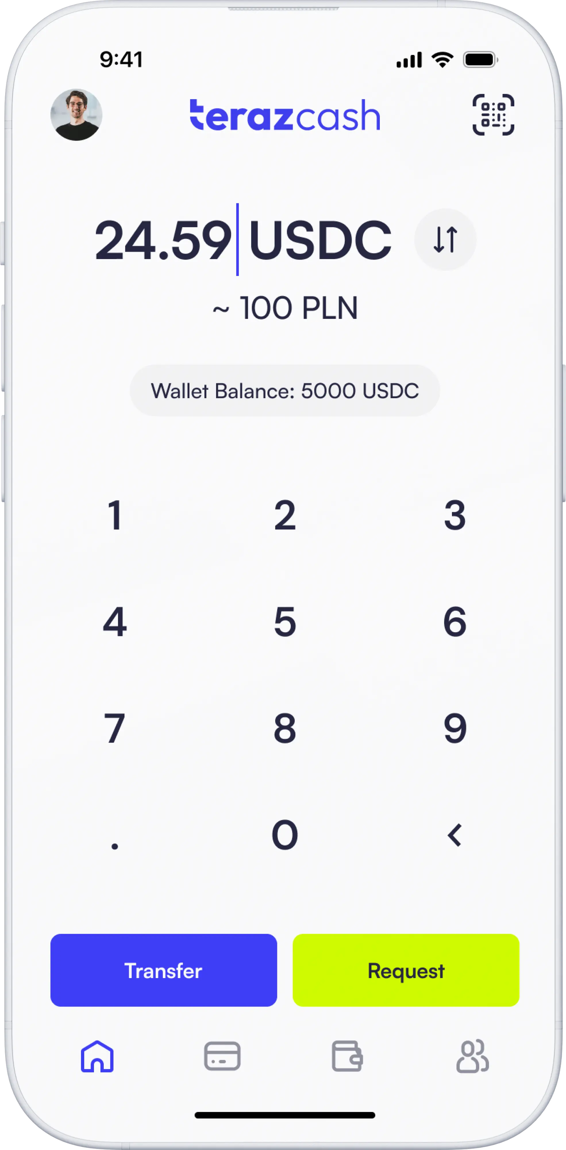 Bank account withdrawal interface