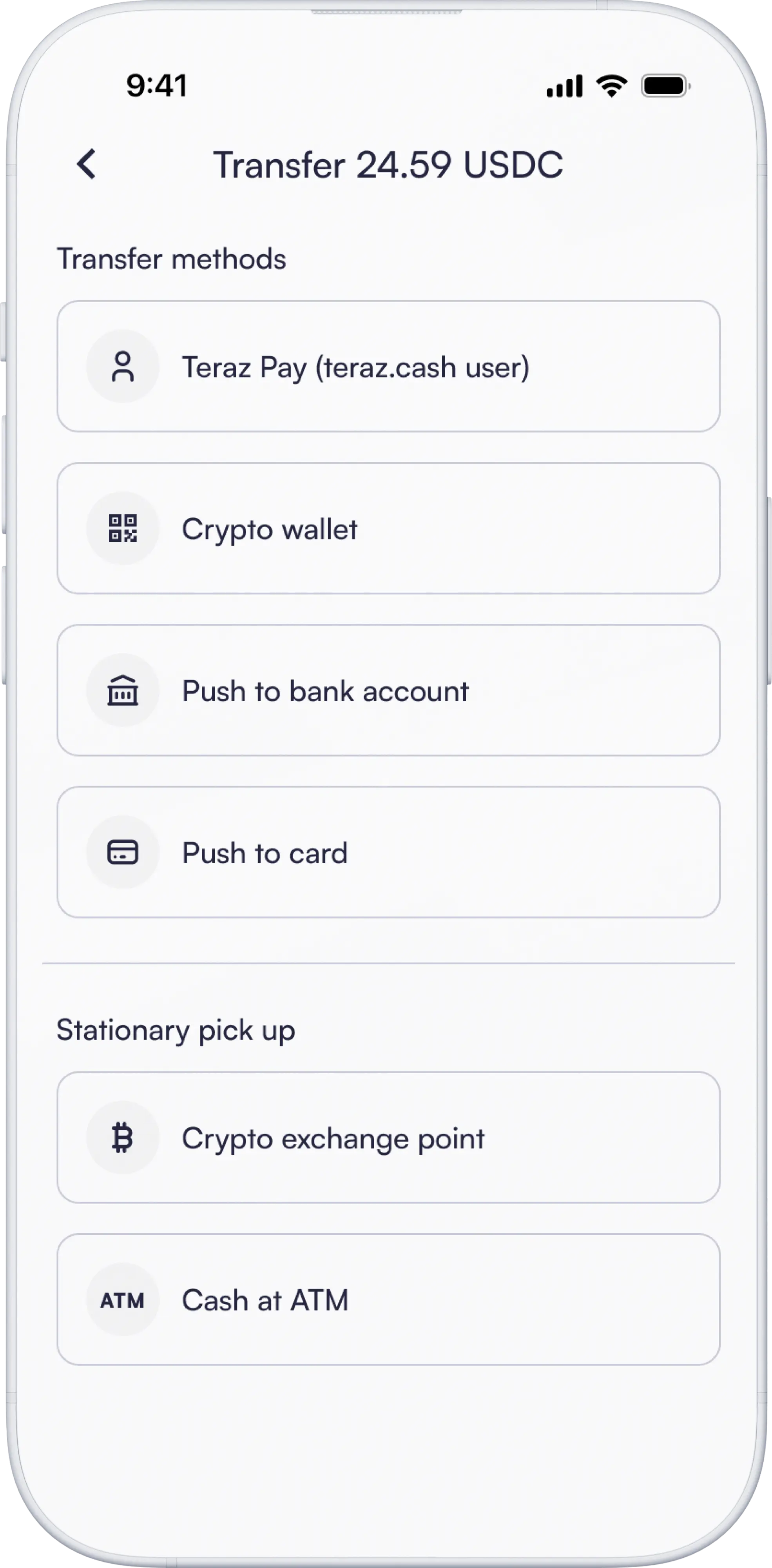 Crypto wallet withdrawal options